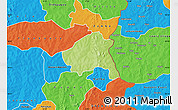 Physical Map of Nako, political outside