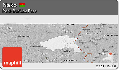 Gray Panoramic Map of Nako