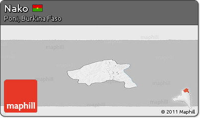 Gray Panoramic Map of Nako, single color outside