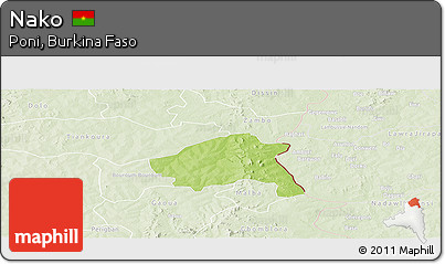 Physical Panoramic Map of Nako, lighten
