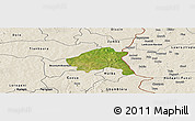 Satellite Panoramic Map of Nako, shaded relief outside