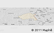 Shaded Relief Panoramic Map of Nako, desaturated