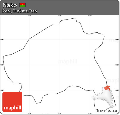 Blank Simple Map of Nako, cropped outside