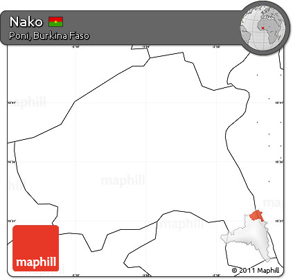 Blank Simple Map of Nako, no labels