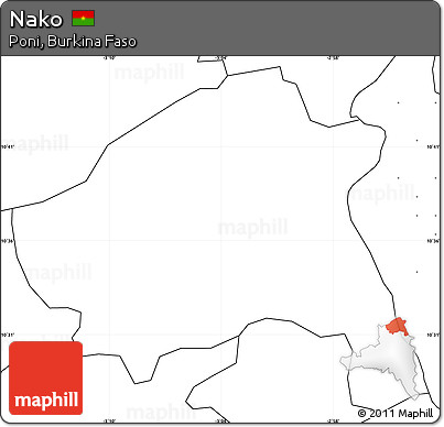 Blank Simple Map of Nako, no labels