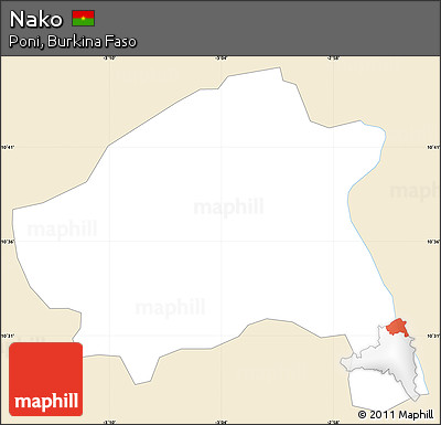 Classic Style Simple Map of Nako, single color outside