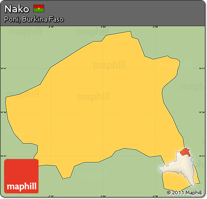 Savanna Style Simple Map of Nako, cropped outside