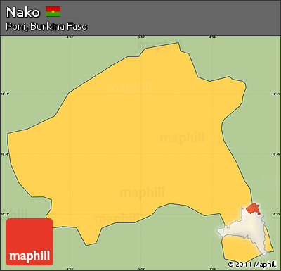 Savanna Style Simple Map of Nako, cropped outside
