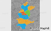 Political 3D Map of Sanguie, desaturated