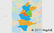 Political 3D Map of Sanguie, lighten