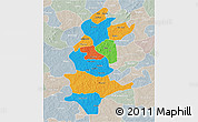 Political 3D Map of Sanguie, lighten, semi-desaturated