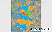 Political 3D Map of Sanguie, semi-desaturated