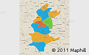 Political 3D Map of Sanguie, shaded relief outside