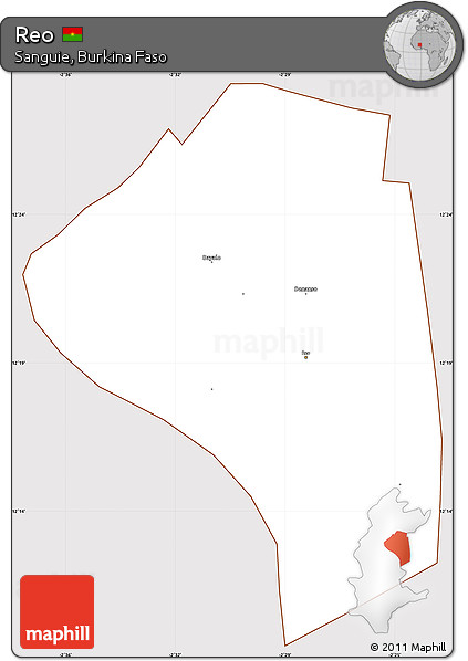 Classic Style Simple Map of Reo, cropped outside