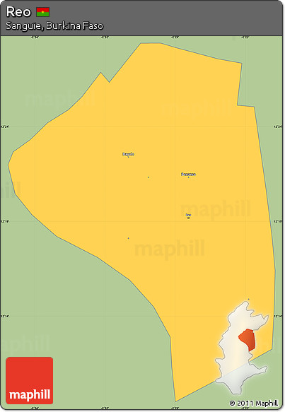 Savanna Style Simple Map of Reo, single color outside