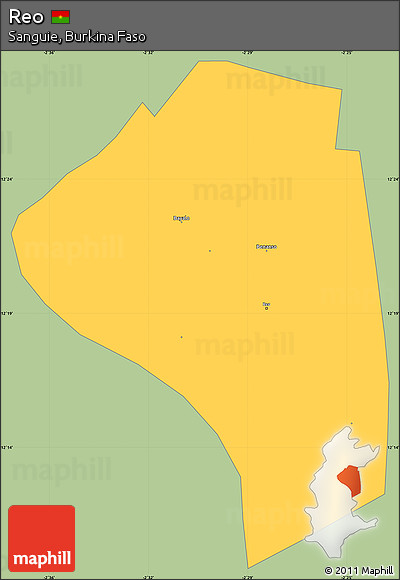 Savanna Style Simple Map of Reo, single color outside