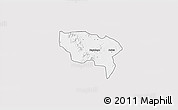 Silver Style 3D Map of Boussouma, single color outside