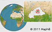Satellite Location Map of Boussouma, highlighted country, highlighted parent region