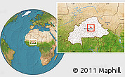 Satellite Location Map of Boussouma, highlighted country