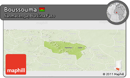 Physical Panoramic Map of Boussouma, lighten