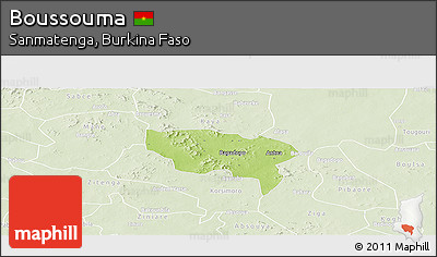 Physical Panoramic Map of Boussouma, lighten