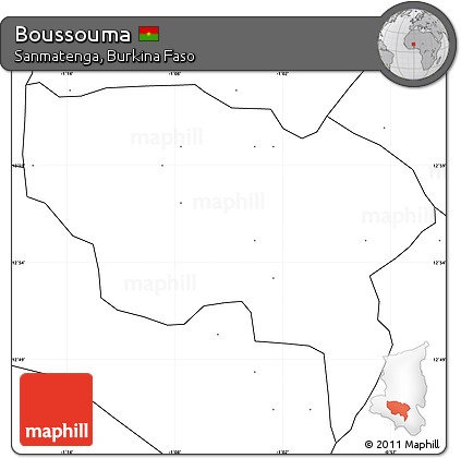 Blank Simple Map of Boussouma, no labels
