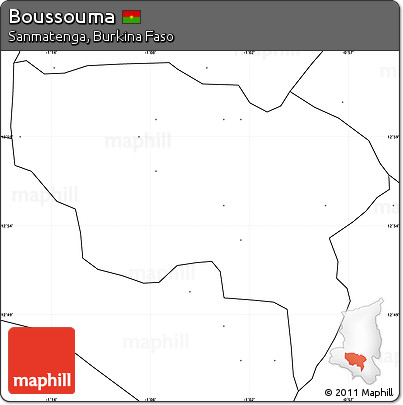 Blank Simple Map of Boussouma, no labels