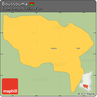 Savanna Style Simple Map of Boussouma, single color outside