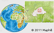 Physical Location Map of Mane, highlighted country, within the entire country
