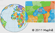 Political Location Map of Mane, within the entire country