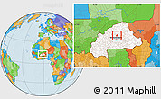 Political Location Map of Mane, highlighted country