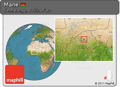 Satellite Location Map of Mane