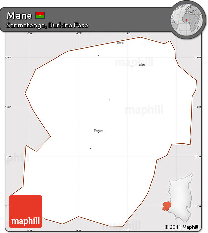 Classic Style Simple Map of Mane, cropped outside