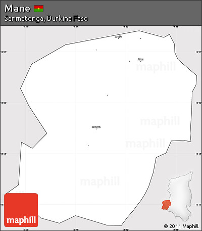 Silver Style Simple Map of Mane, cropped outside