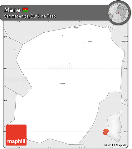 Silver Style Simple Map of Mane