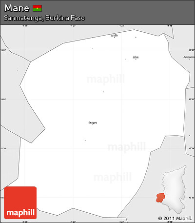 Silver Style Simple Map of Mane