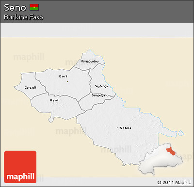 Classic Style 3D Map of Seno, single color outside