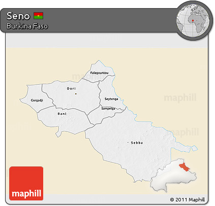 Classic Style 3D Map of Seno, single color outside