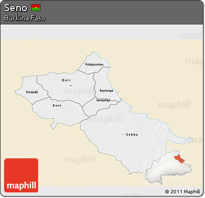Classic Style 3D Map of Seno, single color outside