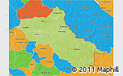 Physical 3D Map of Seno, political outside