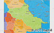 Physical 3D Map of Seno, political shades outside