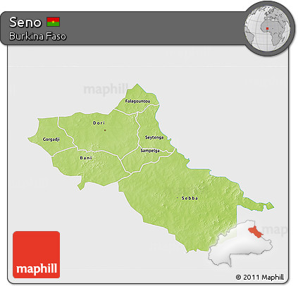 Physical 3D Map of Seno, single color outside