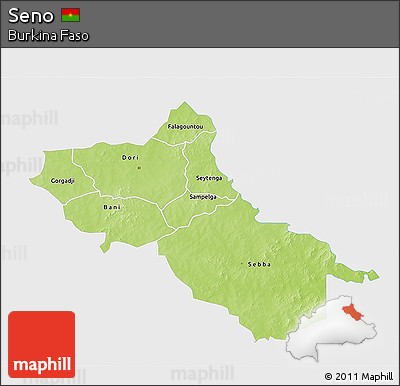 Physical 3D Map of Seno, single color outside
