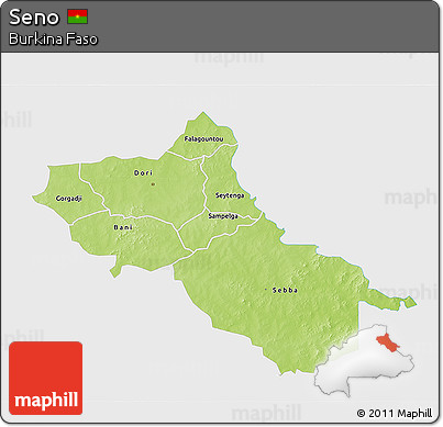 Physical 3D Map of Seno, single color outside