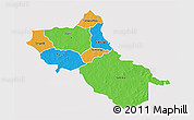 Political 3D Map of Seno, single color outside