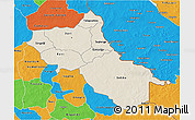 Shaded Relief 3D Map of Seno, political outside