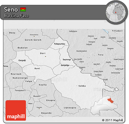 Silver Style 3D Map of Seno