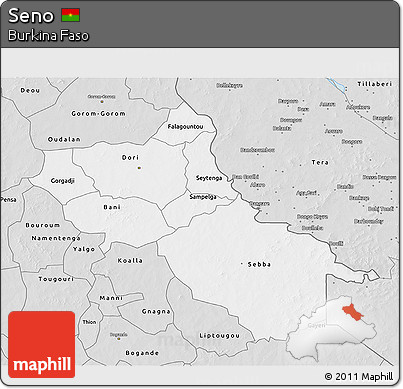 Silver Style 3D Map of Seno