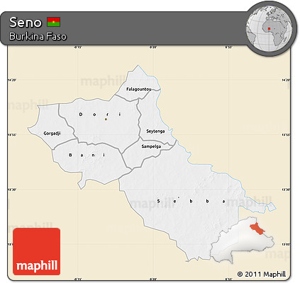 Classic Style Map of Seno, single color outside