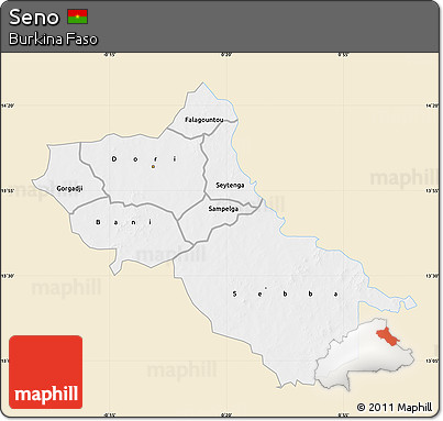 Classic Style Map of Seno, single color outside